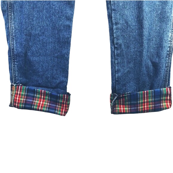Land's End Jeans Men's 42 Raw Hem 38 Flannel Lined Farm Outdoor Utility Chore - Picture 2 of 12